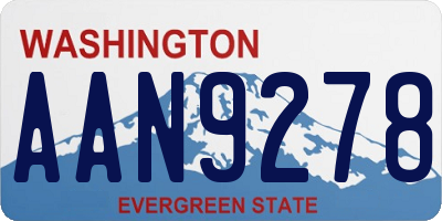 WA license plate AAN9278