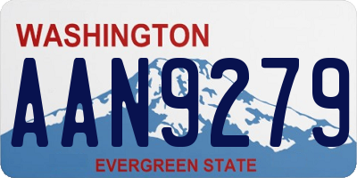 WA license plate AAN9279