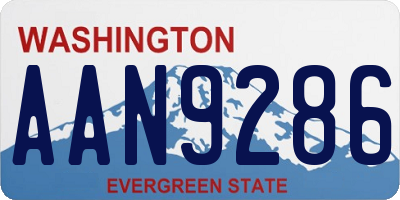 WA license plate AAN9286