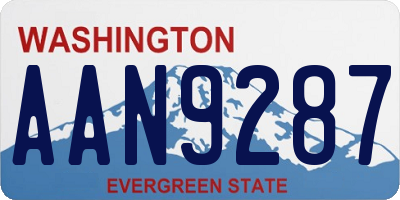 WA license plate AAN9287