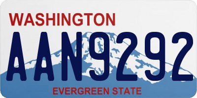 WA license plate AAN9292