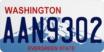 WA license plate AAN9302