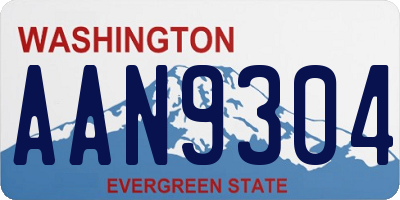 WA license plate AAN9304