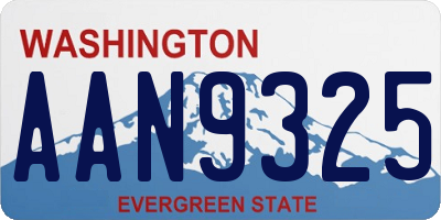 WA license plate AAN9325