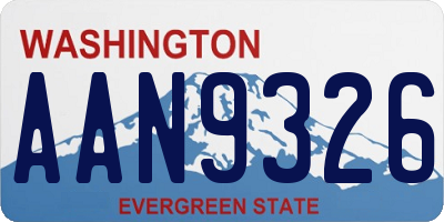 WA license plate AAN9326