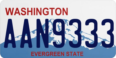 WA license plate AAN9333