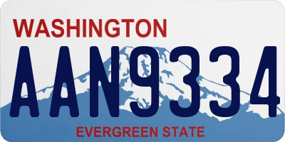 WA license plate AAN9334