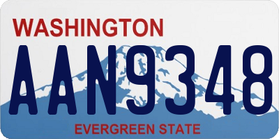 WA license plate AAN9348