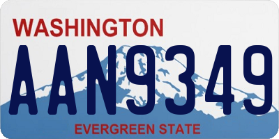 WA license plate AAN9349