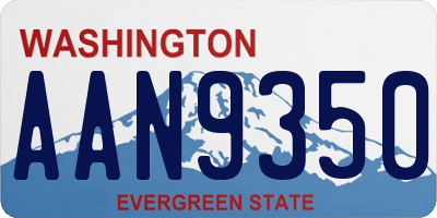 WA license plate AAN9350