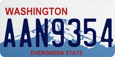 WA license plate AAN9354