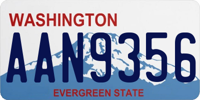 WA license plate AAN9356