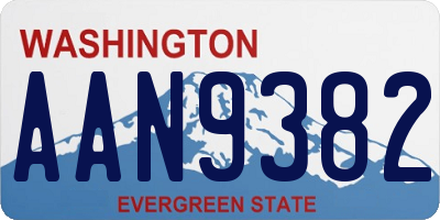 WA license plate AAN9382