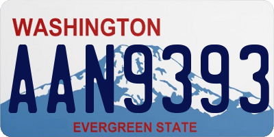 WA license plate AAN9393