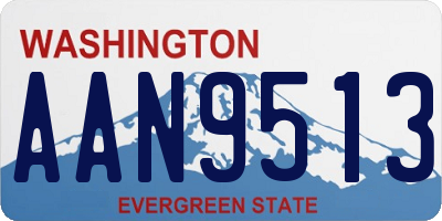 WA license plate AAN9513