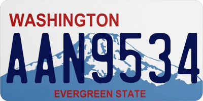 WA license plate AAN9534