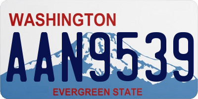 WA license plate AAN9539