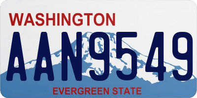 WA license plate AAN9549