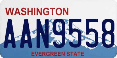 WA license plate AAN9558