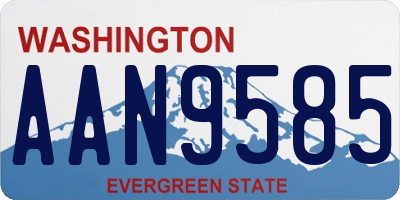 WA license plate AAN9585