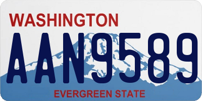 WA license plate AAN9589