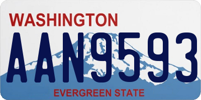 WA license plate AAN9593
