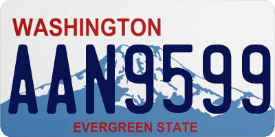 WA license plate AAN9599