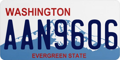 WA license plate AAN9606