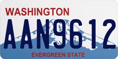 WA license plate AAN9612