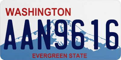 WA license plate AAN9616