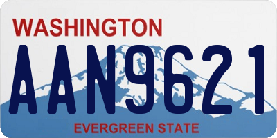 WA license plate AAN9621