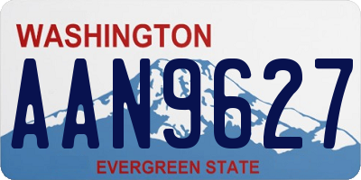 WA license plate AAN9627