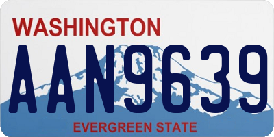 WA license plate AAN9639