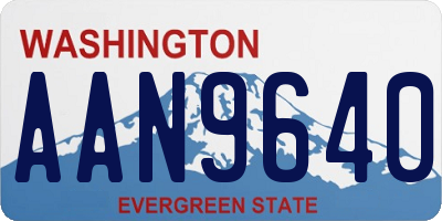 WA license plate AAN9640