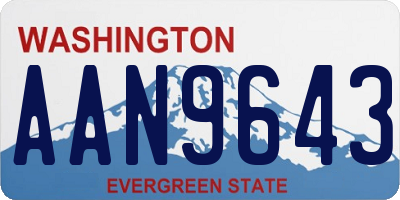 WA license plate AAN9643