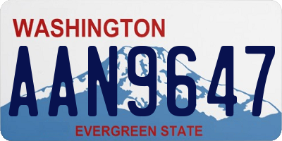 WA license plate AAN9647