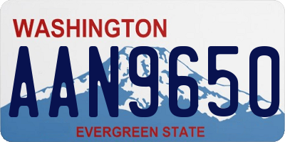 WA license plate AAN9650