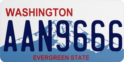 WA license plate AAN9666