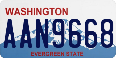 WA license plate AAN9668