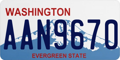 WA license plate AAN9670