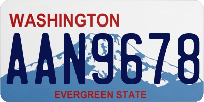 WA license plate AAN9678