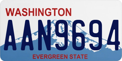 WA license plate AAN9694