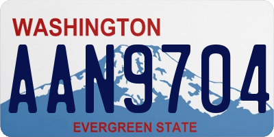 WA license plate AAN9704
