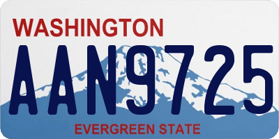 WA license plate AAN9725