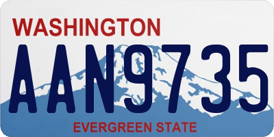 WA license plate AAN9735