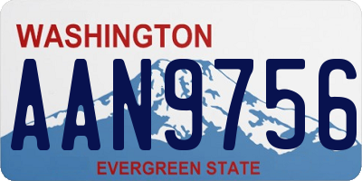 WA license plate AAN9756