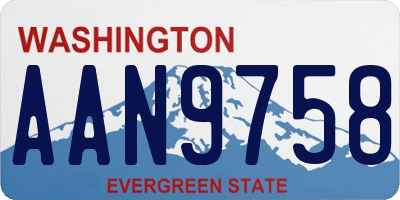 WA license plate AAN9758