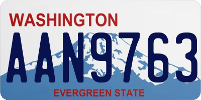 WA license plate AAN9763