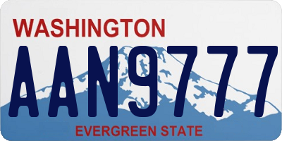 WA license plate AAN9777
