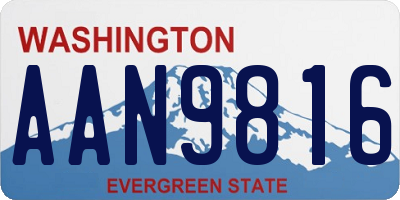 WA license plate AAN9816